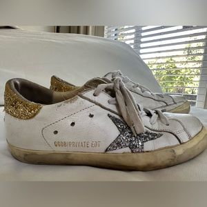 Golden Goose Sneakers sparkly silver&gold